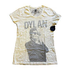 ARCHIVE - DYLAN HARMONICA T SHIRT - Vintage White Women's Tee - Med.